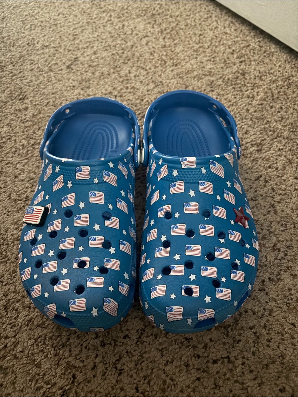 Blue American Flag Crocs